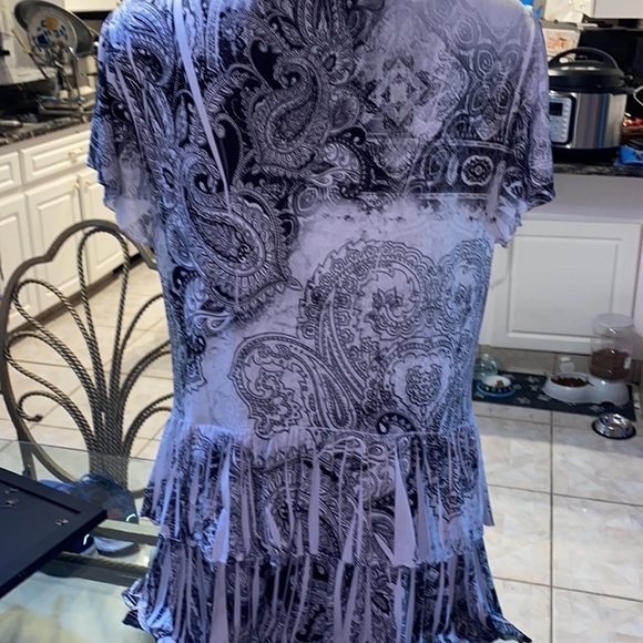 L womens black stretch cap sleeve regular size top XL - Picture 4 of 5